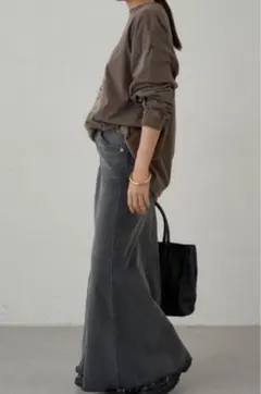 美品✨ 24ss ラウンジドレス デニムマキシスカート ブラックのサムネイル