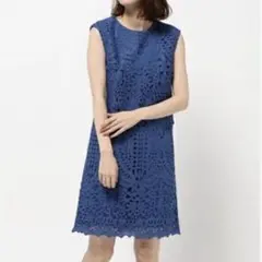 ◼︎美品◼︎GRACE CONTINENTAL / レースワンピース ブルー 36のサムネイル
