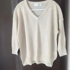 VINO ROUGE ゴールドラメ入りニット 七分袖