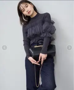 スナイデル チュールオフショルドッキングニットプルオーバー