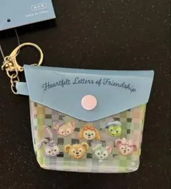 ダッフィーフレンズ　ハートフェルトレターズオブフレンドシップ ポーチ　ブルー