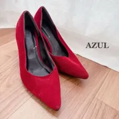 AZUL スエード ポインテッドトゥ ハイヒール レッド サイズS