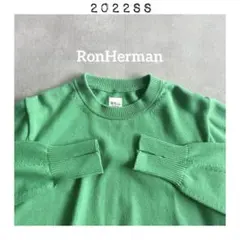 【美品✨】RonHerman コットンニット　袖リブ　スリット　長袖　グリーン
