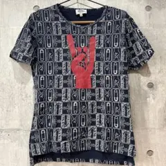 44 XXL ウエストライド NGT総柄 ジャガード ニット ボーダー 半袖