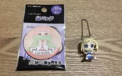 リゼロ　フィギュアキーホルダー（ミネルヴァ）とバッジ（カーミラ）セット
