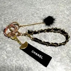 S2リボンチェーンデザイン キーホルダー、ピンクゴールドリング