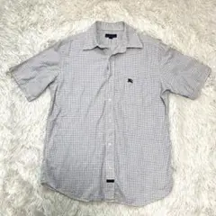 BURBERRY BLUE LABEL 半袖シャツ チェック 白 青 黒 ホースのサムネイル