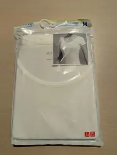 新品　ユニクロ　エアリズム　半袖　UネックT 白　Mサイズ