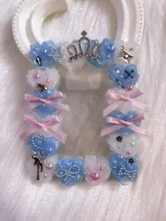 ホイップデコトレカケース♡ 水色 ホワイト ピンク