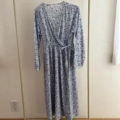 Samansa Mos2 花柄ロングカシュクールワンピース