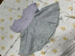 SLAP SLIP 紫花柄ワンピース 100