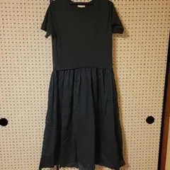 ダークグレー マタニティワンピース 半袖