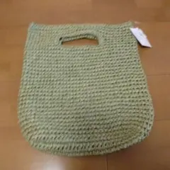【新品】カゴ風トートバック　グリーン系