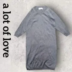 a lot of love Vネック ニットワンピース Iライン(S)グレー