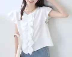 natural couture フロントフリルブラウス