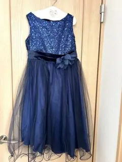 ネイビービーズ装飾フォーマル、発表会ドレス　11−12Y 150センチ