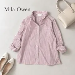 Mila Owen 抜けシルエットベーシックシャツ ボタンデザイン 赤