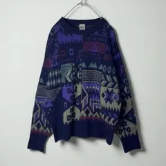 90s ヴィンテージ　モディリアーニ　ニット　セーター　幾何学模様　レトロ