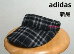 adidas ゴルフ チェック柄 サンバイザー