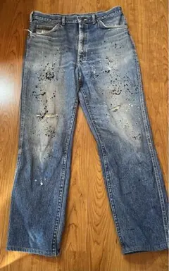 ヴィンテージ　Lee RIDERS ダメージジーンズ　ペンキ　ひげ　36×34