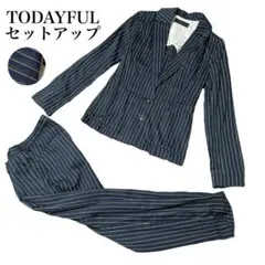TODAYFUL パンツスーツ セットアップ 2B ストライプ　テンセル