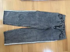 MONO-MART ヴィンテージライク サイドライン バギーワイドデニムパンツ