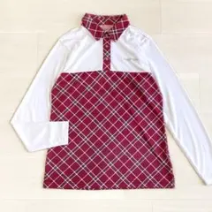 ロッキー＆ホッパー レディース 長袖ポロシャツ ゴルフ M チェック バイカラー