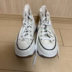 ALL STAR ホワイト 厚底ハイカットスニーカー