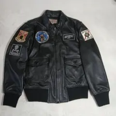 美品 BO MIKE RONNY 本革フライトジャケット G-1 2XL 黒