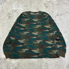 ゆ*た様 MOSSIMO　迷彩柄　長袖サーマルTシャツ　L　グリーン　古着　コッのサムネイル