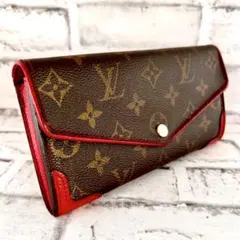 ルイヴィトン モノグラム レティーロ 新型ポルトフォイユサラ レッド 長財布