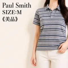 美品 ポールスミス ポロシャツ M マルチボーダー 半袖 シャツ カットソー