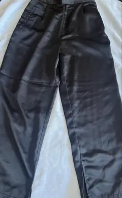 VISブラック カジュアルサテン生地パンツ サイズF