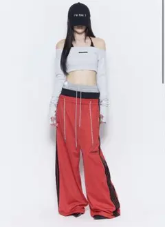 ♥*i様 theredthread layered track pants theredthread layered track pants red - メルカリ