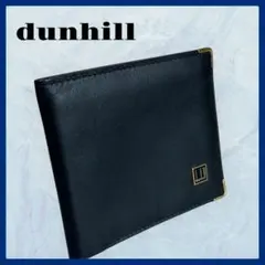 訳あり✨dunhill ブラック レザー 二つ折り財布 パスケース 札入れ