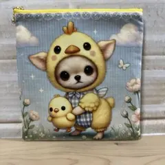 お値下‼️フラットポーチ⭐️限定パネル生地 着ぐるみわんちゃん③