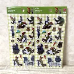 ズートピア　ステッカー　ペタペタシール　ニック　ジュディ　ぷっくり