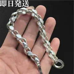 未使用品SILVERシルバー925メンズブレスレット ヴィンテージ イタリア製ビンテージ ツイストチェーン ボルトリング ブレスレット