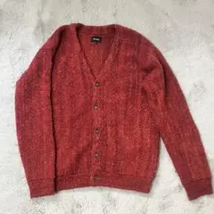 BEAMS ブークレ ニット カーディガン S レッドのサムネイル