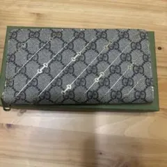 GUCCI GGパターン 長財布 ベージュ/グレー