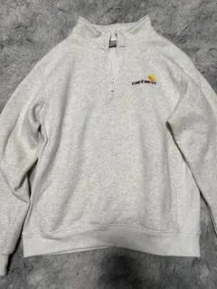 Carhartt ホワイトハーフジップ トレーナー XL