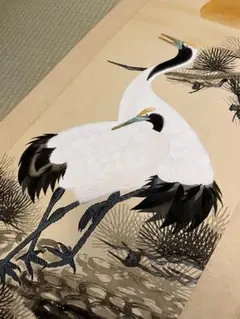 鶴　掛け軸　掛軸　つる　縁起物　骨董