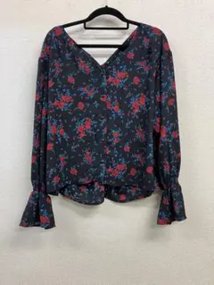 AS KNOW AS PINKY 花柄シフォンブラウス