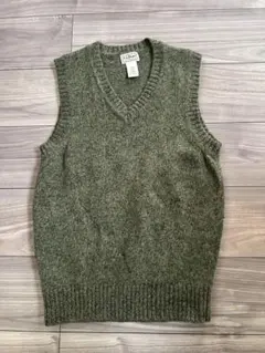 L.L.Bean メンズ Vネックベスト 100%シェットランドウール