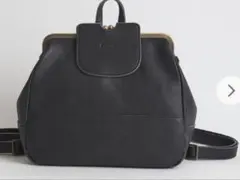 【美品】kanmi がま口　本革　黒３ＷＡＹバッグ　リュック