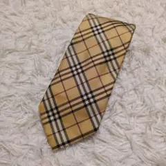 極美品】バーバリー ネクタイ ノバチェック ベージュ シルク100% 定番