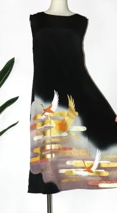 留袖　ジャンパースカート　ドレス　手書き友禅染　正絹　540　夢ちりめんのサムネイル