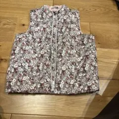 ギャップ　GAP 花柄中綿ベスト ピンク系
