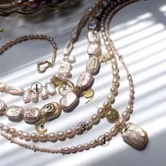 14kgf天然石美しいピンクパールネックレス①