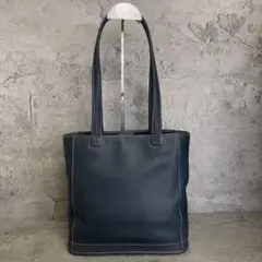 Old Coach Leather Navy Tote Bag 9305